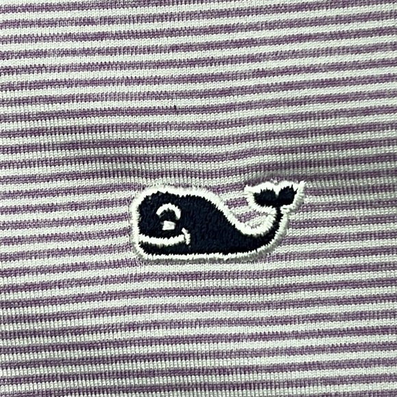 Vineyard Vines Women's XS Purple Stripe Performance Polo Shirt - Picture 7 of 11